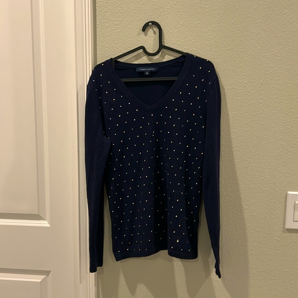 NWT - Dark Blue TOMMY HILFIGER V-Neck Sweater - L main image 1